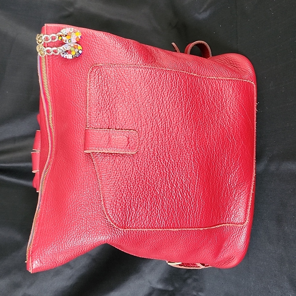 Terrida Luxury Italian Red Leather Venetian Backpack